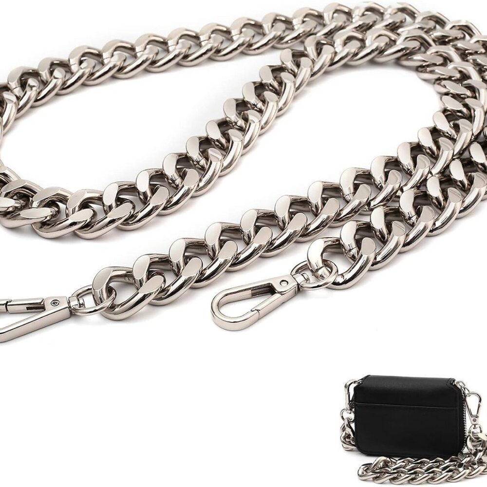 42''Substantial Big Metal Cross-Body Chain Purse Strap Replacement for Mini Wall